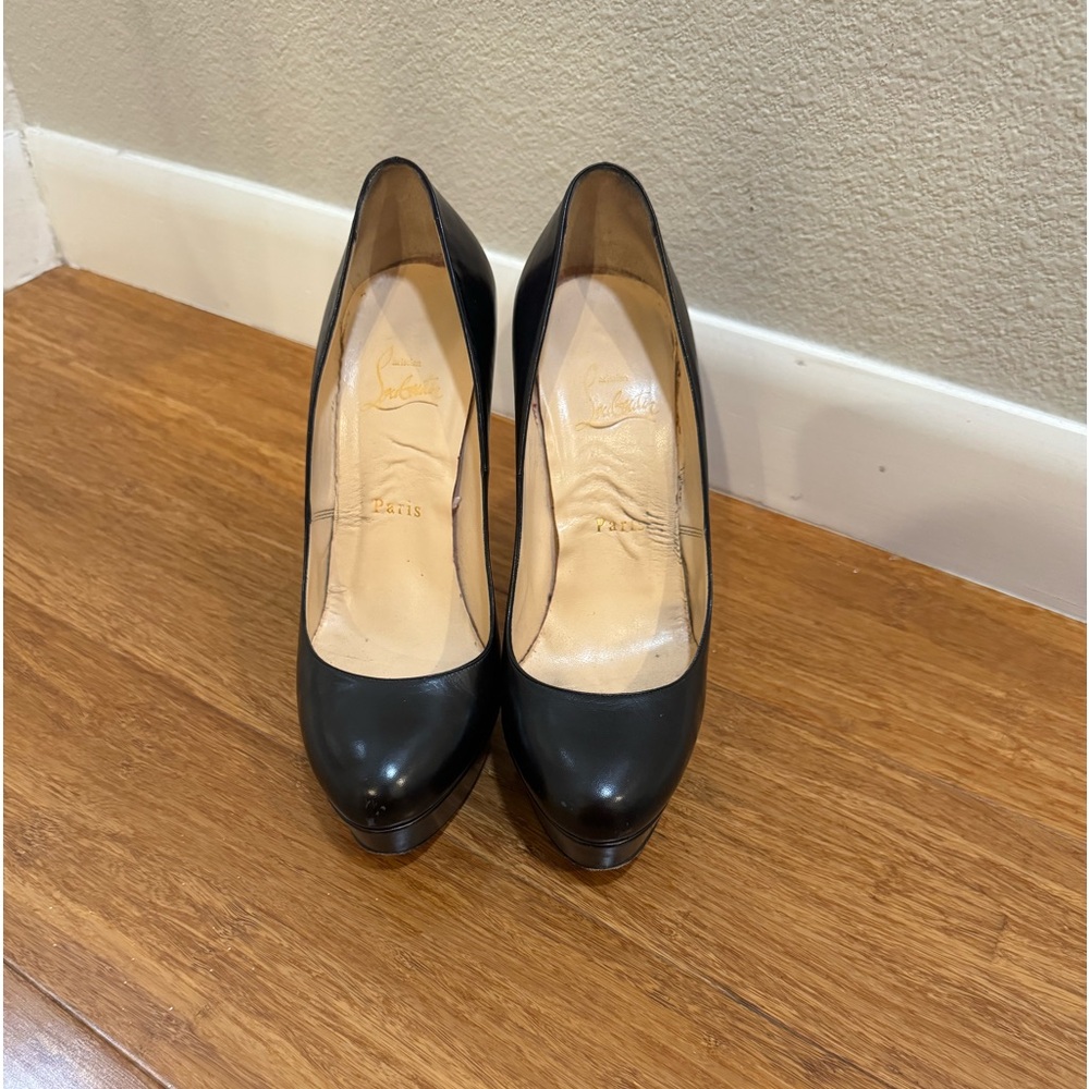 Black Leather Christian Louboutin Bianca Pump 37.5